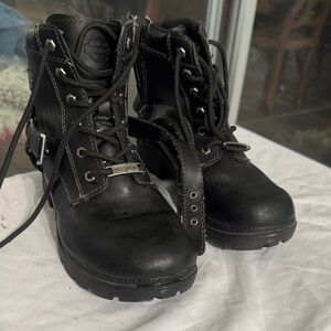 Harley-Davidson Black Lace-Up Boots